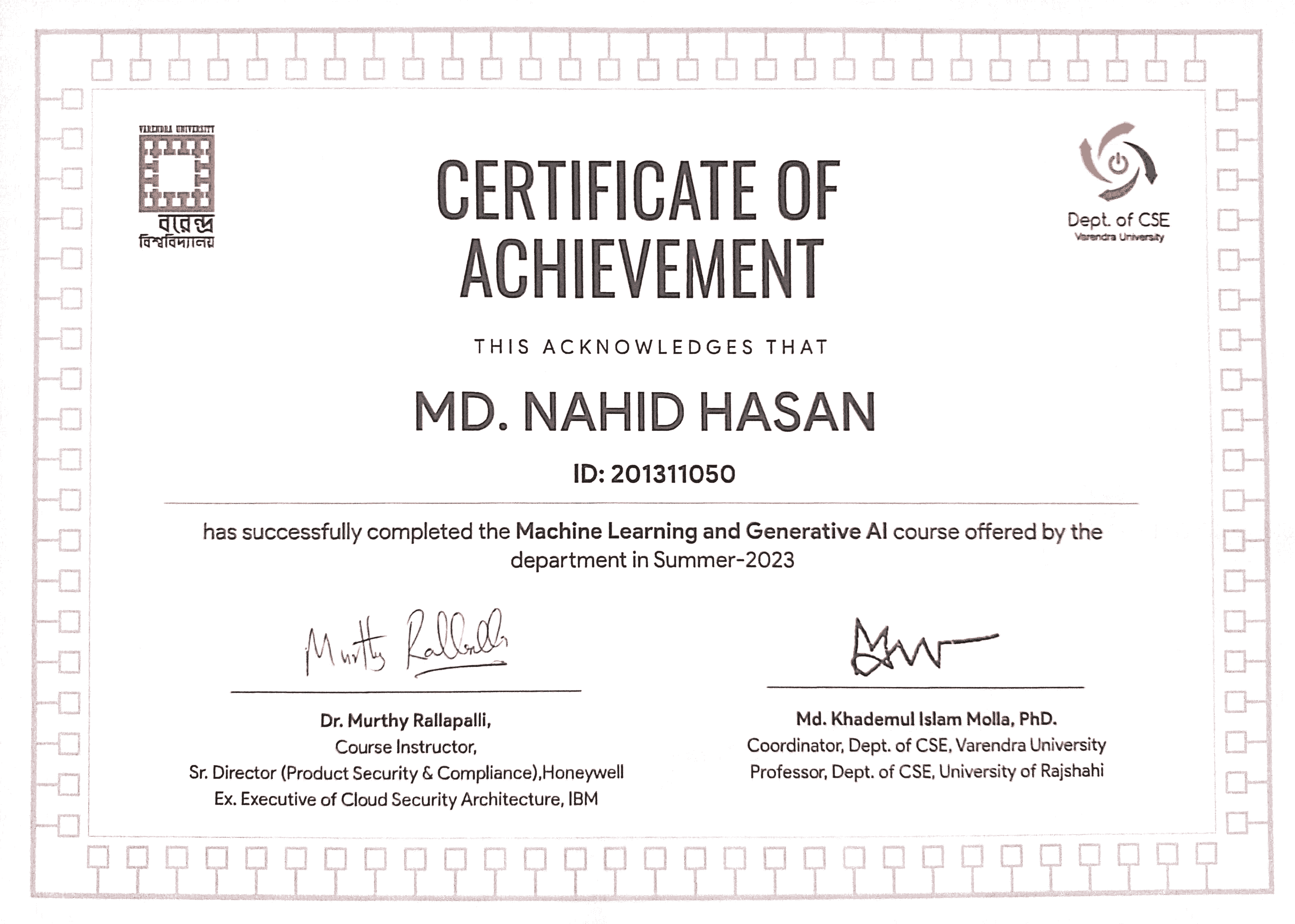 Machine Learning and Generative AI